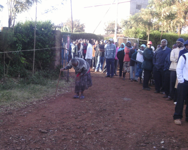 People queue to vote in Kenya