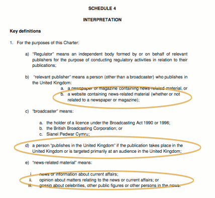 Draft Royal Charter on press regulation