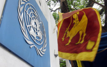 Sri Lankan flag and UN seal