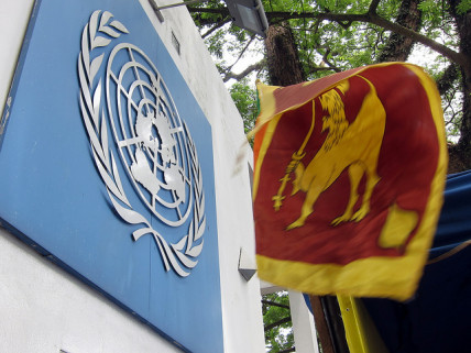 Sri Lankan flag and UN seal