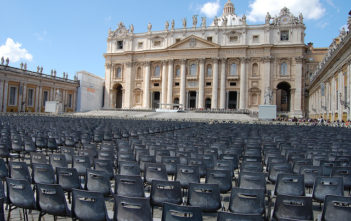 Empty seats set out at the Vatican