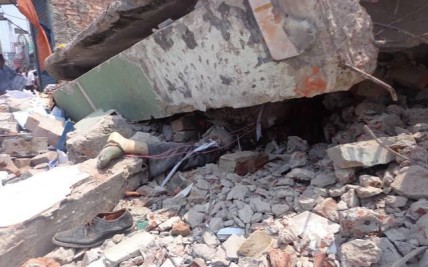 A man trapped in the collapsed building in Dhaka, Bangladesh