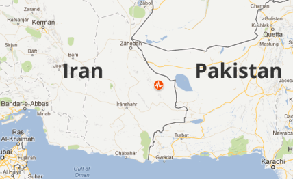  Location of the Iranian earthquake on 16/04/2013