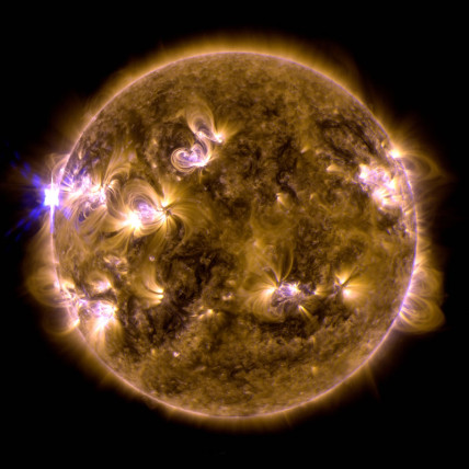 The sun erupts with a solar x-flare