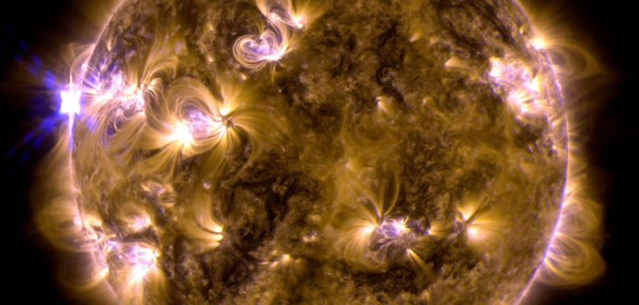 The sun erupts with a solar x-flare