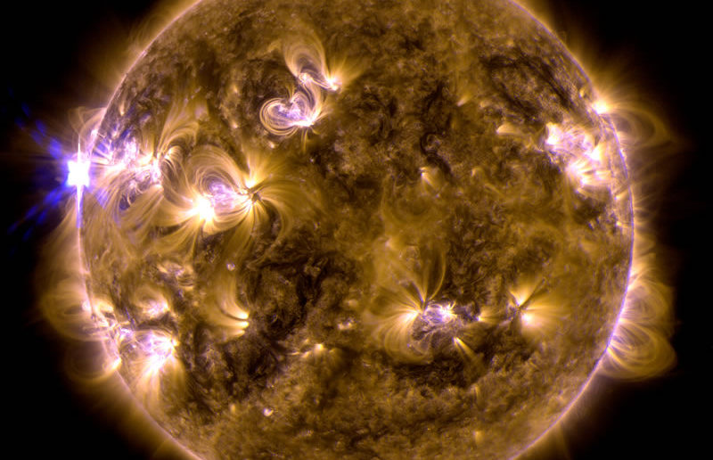 The sun erupts with a solar x-flare