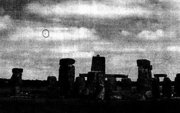 Photograph of a reported UFO over Stonehenge