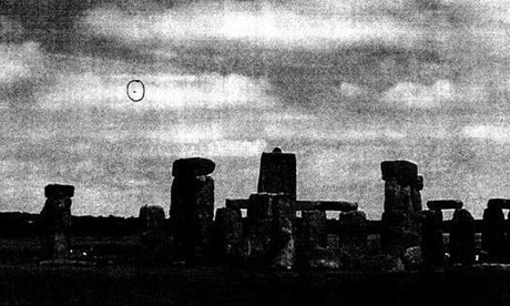 Photograph of a reported UFO over Stonehenge