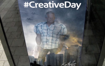 Artists Erik Johansson live photoshops people on Finnish bus stop billboards