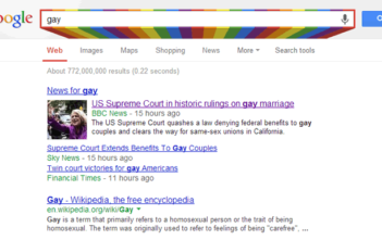 Google's "gay" easter egg