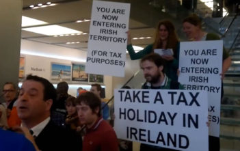 Protesters at Apple's regent Street store in London