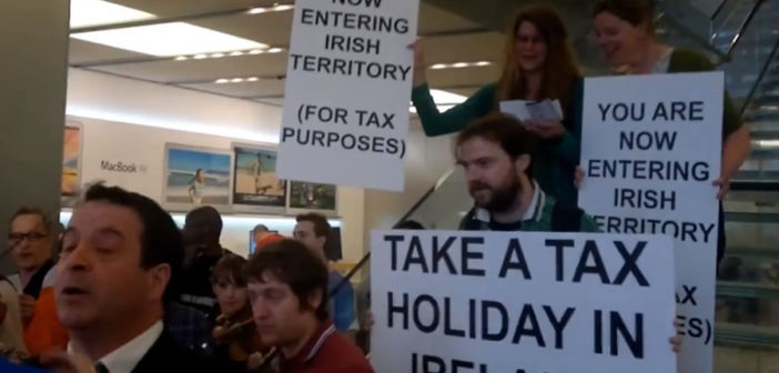 Protesters at Apple's regent Street store in London