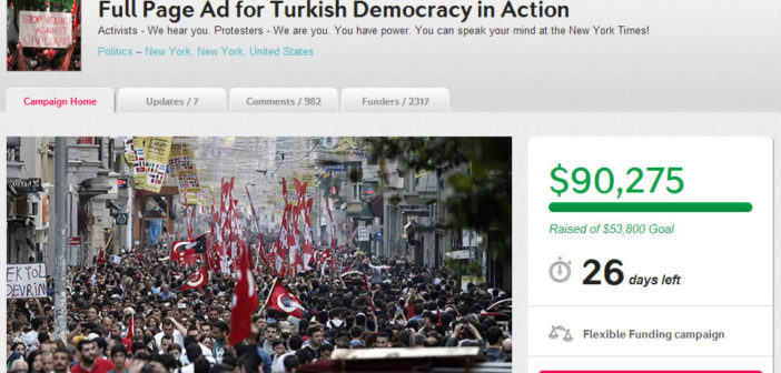 Indiegogo: Full Page Ad for Turkish Democracy in Action