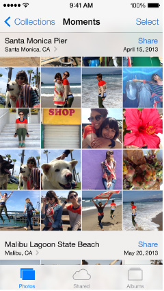 iOS7's photo gallery has had a complete overhaul