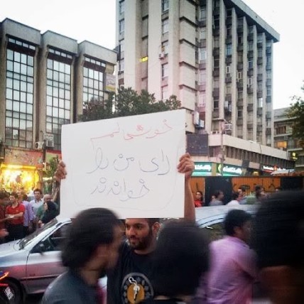 Sign reads "Happy they counted my vote". Photograph courtesy of Sokot-E-Sardi1