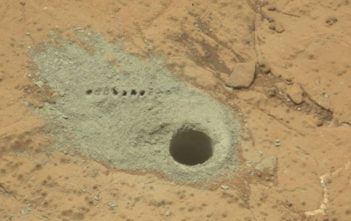 Mars surface drilled by Curiosity rover