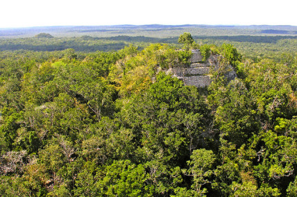 Aerial photograph of Maya site at El Mirador