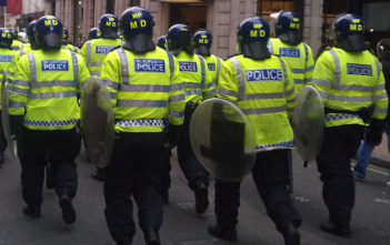 Riot police in London