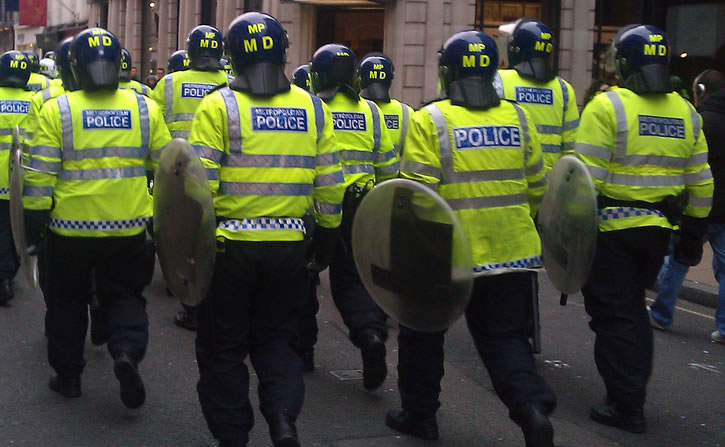 Riot police in London