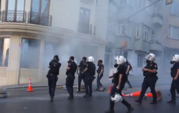Riot police in Taksim Square, Istanbul