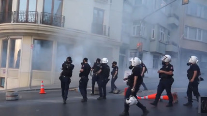 Riot police in Taksim Square, Istanbul
