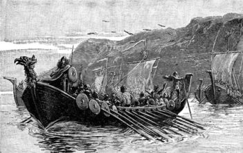 Illustration of a Viking longship