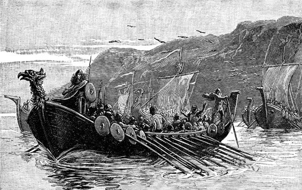 Illustration of a Viking longship