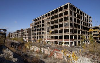 Abandoned Packard Automotive Plant in Detroit, Michigan