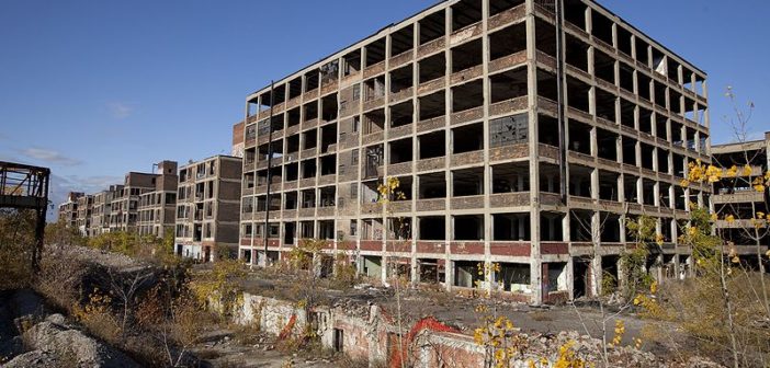 Abandoned Packard Automotive Plant in Detroit, Michigan