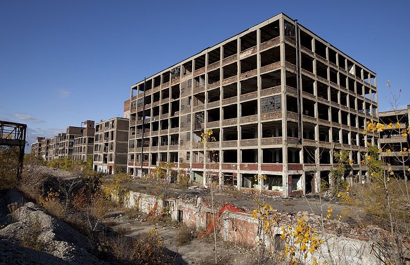 Abandoned Packard Automotive Plant in Detroit, Michigan