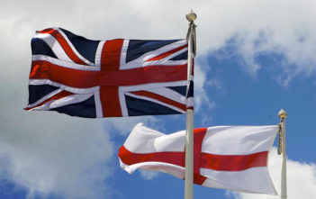 British Union Jack and English St. George's Cross