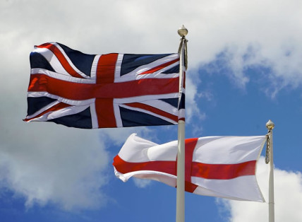 British Union Jack and English St. George's Cross