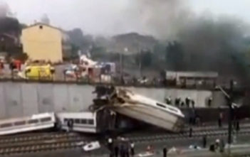 Train crash in Galicia, Spain