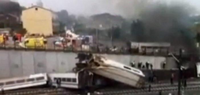Train crash in Galicia, Spain