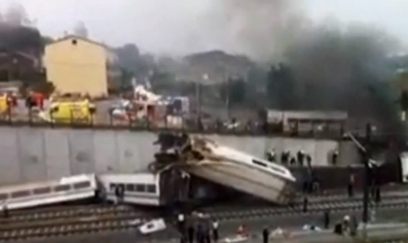 Train crash in Galicia, Spain