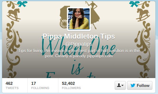 Pippa Middletop Tips Twitter account