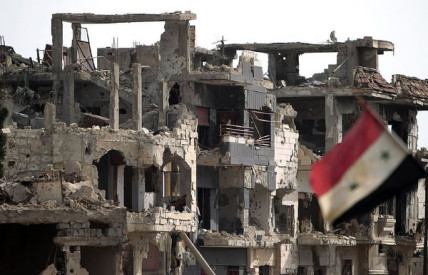 Destruction in Bab Amr, Homs, Syria.