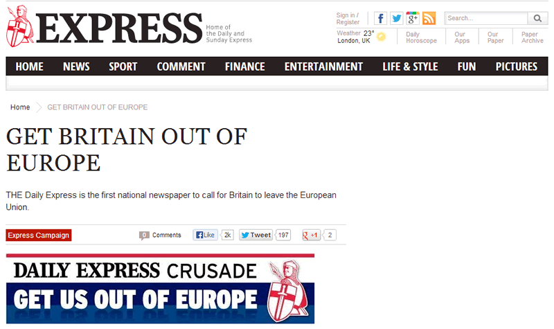 Express: Get Britain out of Europe campaign