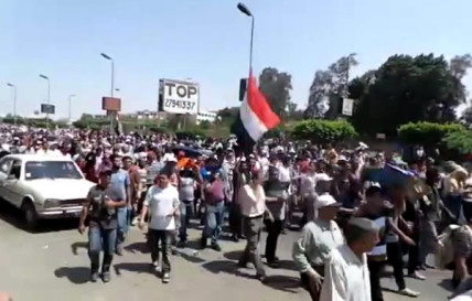 Muslim Brotherhood supporters begin "March of Anger" from Salam Mosque in Nasr City, Cairo