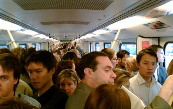 Overcrowded train in the UK