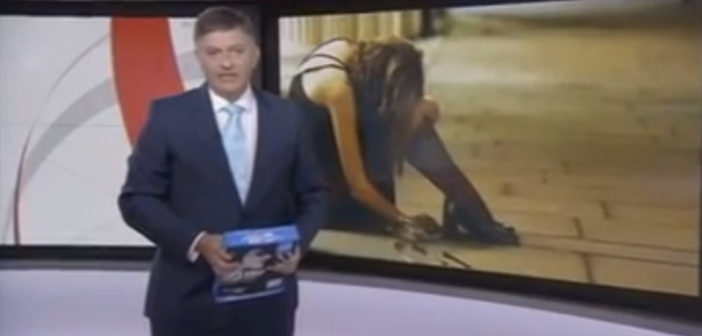 BBC presenter Simon McCoy confuses a ream of printer paper with an iPad