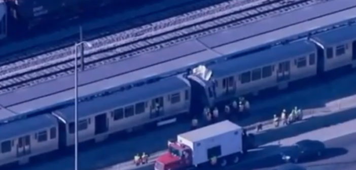 Train collision in Chicago