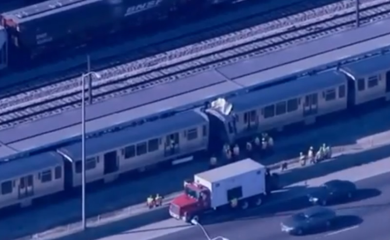 Train collision in Chicago
