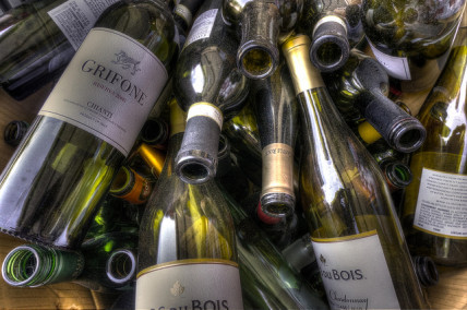 Empty wine bottles