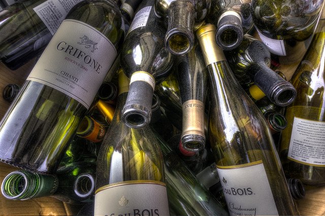 Empty wine bottles