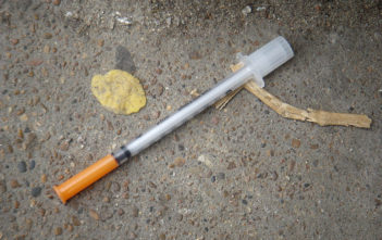 Discarded heroine needle