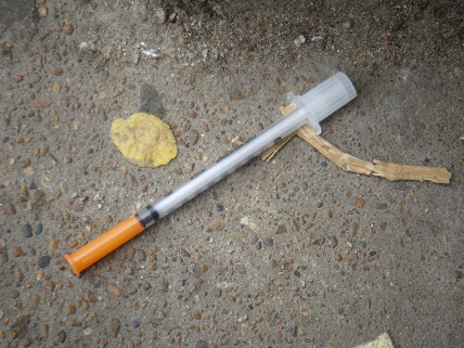 Discarded heroine needle