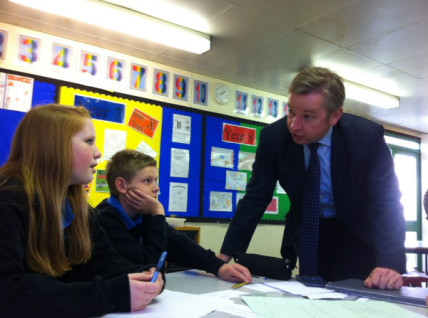 Michael Gove with school pupils