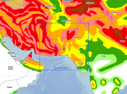 Ground acceleration map of Pakistan earthquake