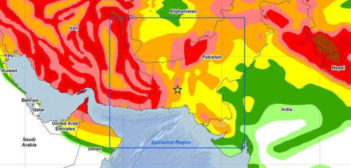 Ground acceleration map of Pakistan earthquake